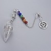 Chakra Jewelry Natural Quartz Crystal Cone Dowsing Pendulums G-G771-E07-2