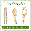 10Pcs 2 Colors Brass Crystal Rhinestone Fold Over Clasps FIND-PH0020-87-2