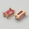 Golden Plated Brass Cubic Zirconia Charms ZIRC-WH0015-01G-05-2
