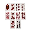 10Pcs 10 Style Halloween Horror Realistic Bloody Wound Scar Removable Temporary Water Proof Tattoos Paper Stickers AJEW-G048-06-1
