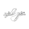 Bear Rack Plating Brass Cubic Zirconia Dangle Earrings for Women EJEW-K245-24P-2