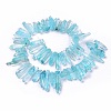 Electroplated Natural Crackle Quartz Crystal Dyed Beads Strands G-I345-05D-2