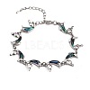 Dolphin Natural Abalone Shell/Paua Shell Link Bracelets for Women FS5984-7-1