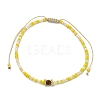 Natural Mixed Gemstone & Seed Braided Bead Bracelet BJEW-JB09613-3