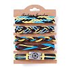 Leather Cord Bracelets Set for Men Women BJEW-C005-02A-1