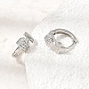 Cross Brass Micro Pave Cubic Zirconia Hoop Earrings KK-CBAEEA8-37P-2