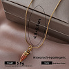Vintage 304 Stainless Steel Enamel Cone Pendant Necklaces for Women SI8197-1-1