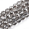 Electroplate Transparent Glass Beads Strands X-EGLA-N002-34C-C12-1
