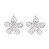 Brass Pave Clear Cubic Zirconia Stud Earring Findings LS-KK-F875-05P-1