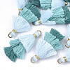 Polycotton(Polyester Cotton) Tassel Pendant Decorations X-FIND-T018-02-1