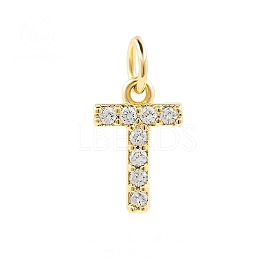 Brass Cubic Zirconia Pendants with Jump Rings FIND-PW0024-09T-1