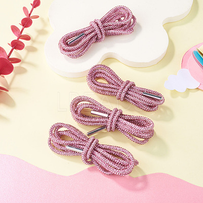 4Pcs Rhinestone Round Cord Shoelace FIND-TA0010-44P-03-1