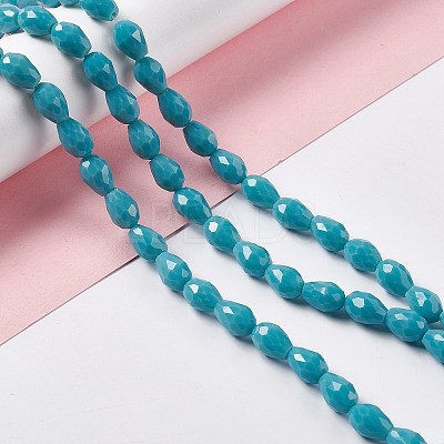 Faceted Glass Beads Strands GLAA-E037-01E-1