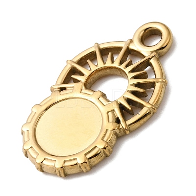Sun 304 Stainless Steel Pendant Cabochon Setting STAS-P454-12G-1