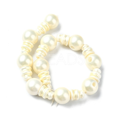 Shell Pearl 3-Hole Guru Beads Strands G-K149-53A-1