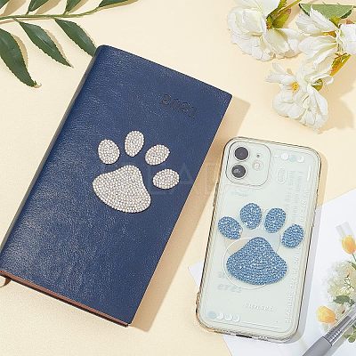 Heart & Pawprint Glitter Hotfix Rhinestone DIY-FG0002-29-1