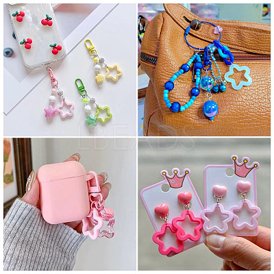 55Pcs 11 Colors Opaque Acrylic Pendants MACR-TA0002-46-1