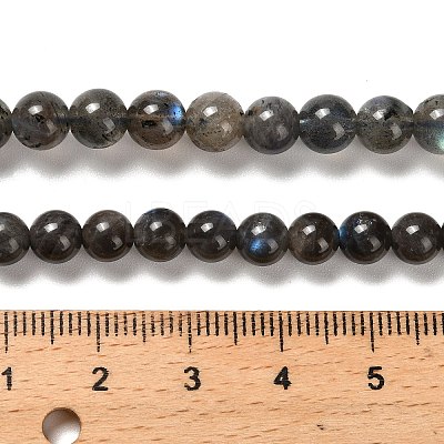 Natural Black Labradorite Beads Strands G-C205-A01-6mm-1