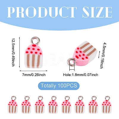100Pcs Handmade Polymer Clay Charms CLAY-TA0001-96B-1