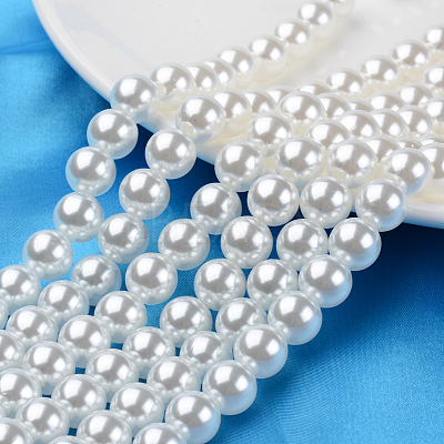ABS Plastic Imitation Pearl Round Beads MACR-S789-6mm-01-1