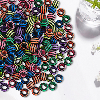 200Pcs Spray Painted Acrylic European Beads SACR-PA0001-13-1