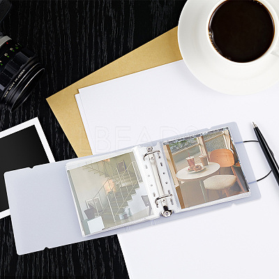 Square PVC Loose Leaf Binder Postcard Phote Album with 50 Pockets Transparent Sleeve Protectors Sets DIY-CP0008-01-1