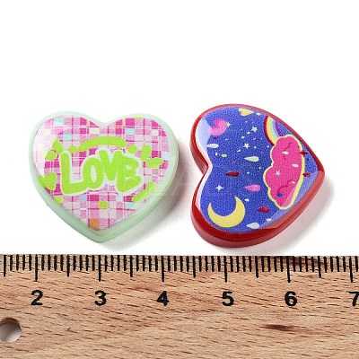 Opaque Resin Cabochons RESI-G085-03-1