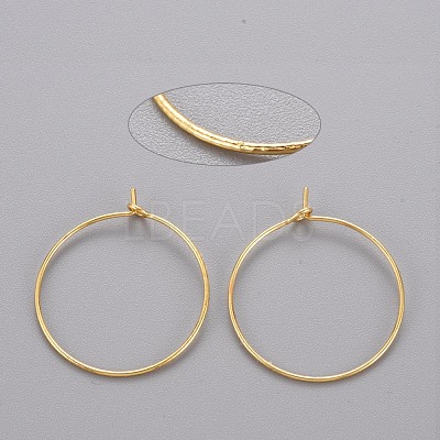 Brass Hoop Earrings KK-T032-005G-1