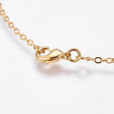 Eco-Friendly Rack Plating Brass Chain Necklaces MAK-G002-09G-FF-1