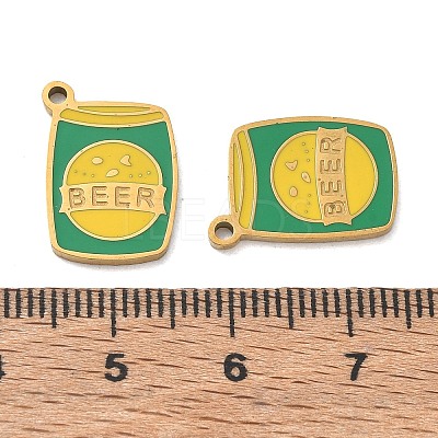 304 Stainless Steel Enamel Pendants SA-CBAD60D-08G-01-1