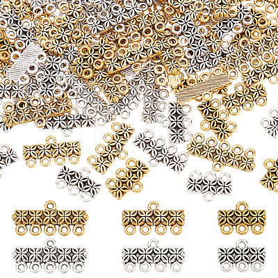 90Pcs 6 Styles Tibetan Style Zinc Alloy Chandelier Components Links FIND-PH0020-40-1