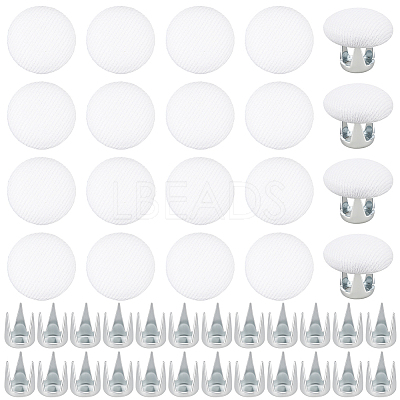 24 Bags Flat Round Cloth Cap Nail Buttons BUTT-BC0001-21C-1