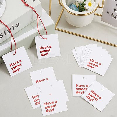 200Pcs Paper Thanks Greeting Cards DIY-SP0004-35-1