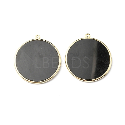 Natural Dyed & Heated Black Agate Pendants G-E526-10O-1