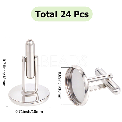 24Pcs Brass Cufflinks KK-SC0006-41-1
