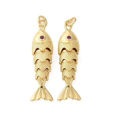 Rack Plating Brass Micro Pave Cubic Zirconia Pendants KK-M309-38C-G-1