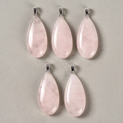 Natural Rose Quartz Pendants GG-CBACB71-02P-15-1