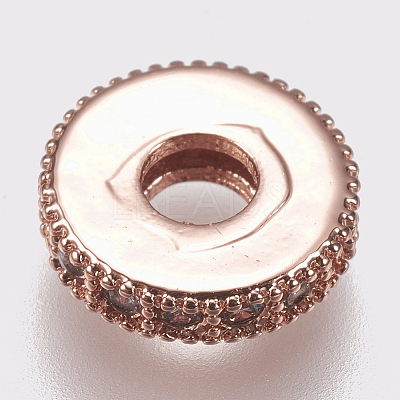 Brass Micro Pave Cubic Zirconia Bead Spacers LS-ZIRC-K074-11A-01RG-1
