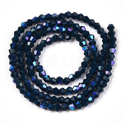 Opaque Solid Color Electroplate Glass Beads Strands LS-EGLA-A039-P2mm-L09-1