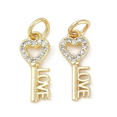 Rack Plating Brass Micro Pave Cubic Zirconia Pendants KK-H509-05G-1