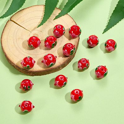 20Pcs Handmade Lampwork Bumpy Beads LAMP-SZ0001-52B-1