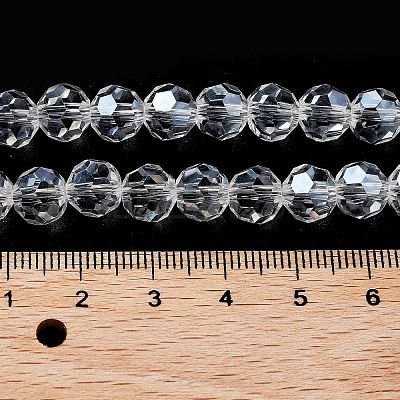 Electroplate Transparent Glass Beads Strands EGLA-A035-T8mm-A19-1