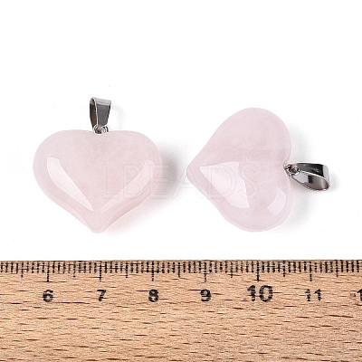 Natural Rose Quartz Pendants G-N361-01P-04-1