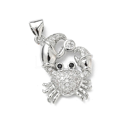 Brass Micro Pave Cubic Zirconia Pendants KK-P330-01B-P-1