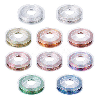 10 Rolls 10 Colors 3-Ply Round Metallic Cord Sets MCOR-TAC001-02-1
