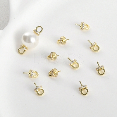 Brass with Cubic Zirconia Peg Bails LS-KK-B087-13A-G-1