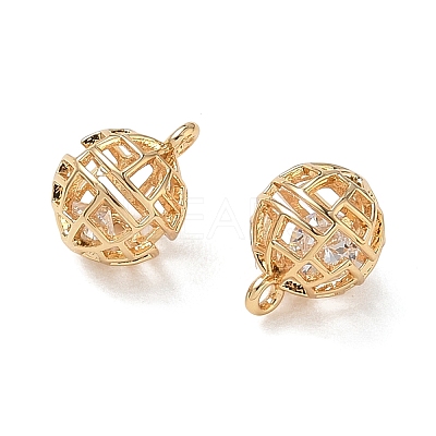 Brass Micro Pave Clear Cubic Zirconia Pendants KK-D261-01G-04-1