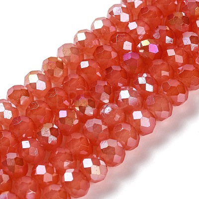Baking Electroplate Glass Beads Strands LS-DGLA-A039-J6MM-B01-1