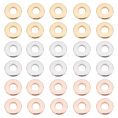 60Pcs 3 Colors 201 Stainless Steel Linking Rings STAS-UN0036-94-1