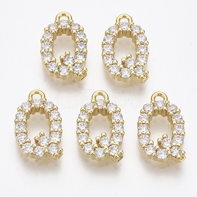Brass Micro Pave Cubic Zirconia Charms X-KK-T060-05-Q-G-NF-1